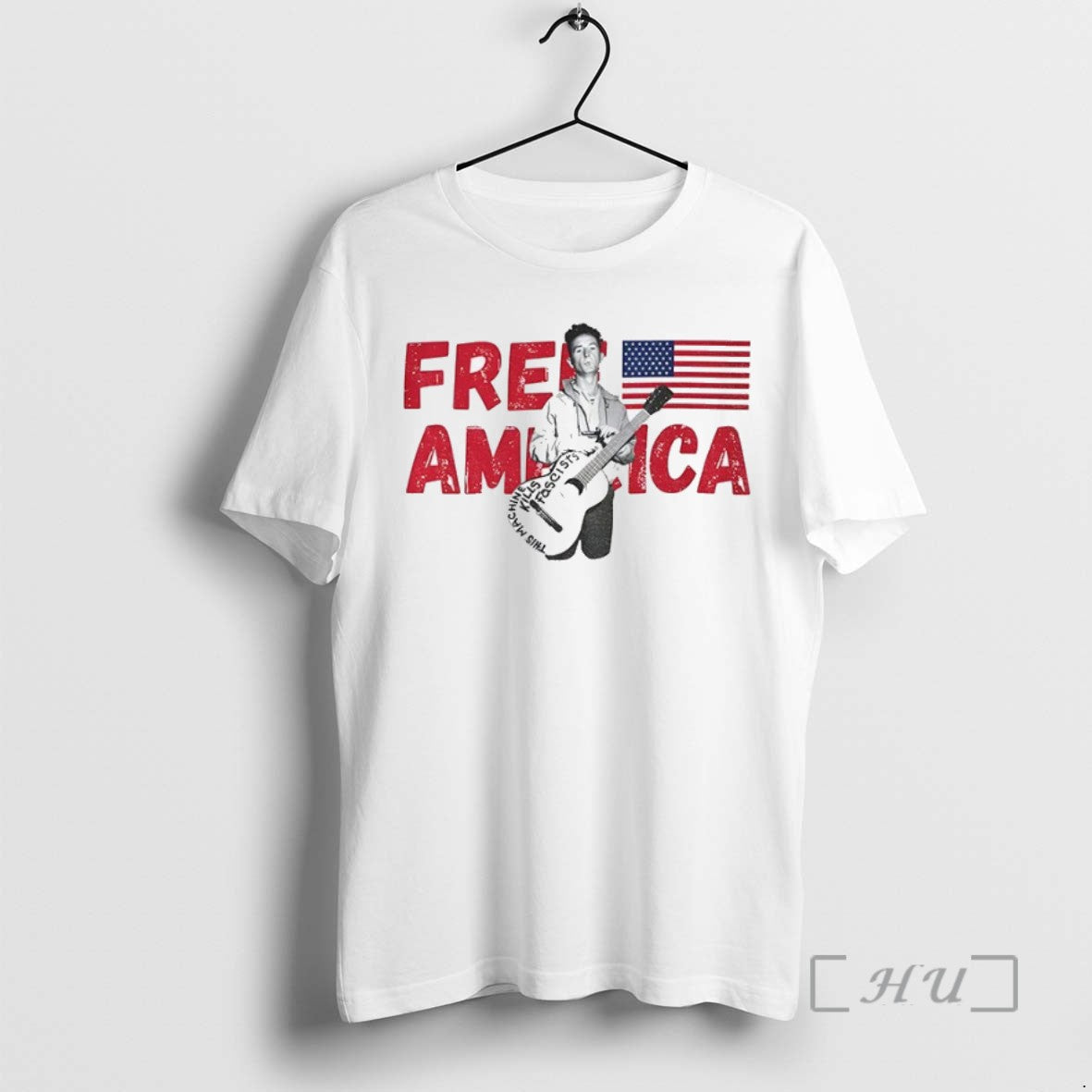 Limited Edition Woody Guthrie Free America This Machine Kills Fascists Anti Fascist Tee Shirt Sweater
