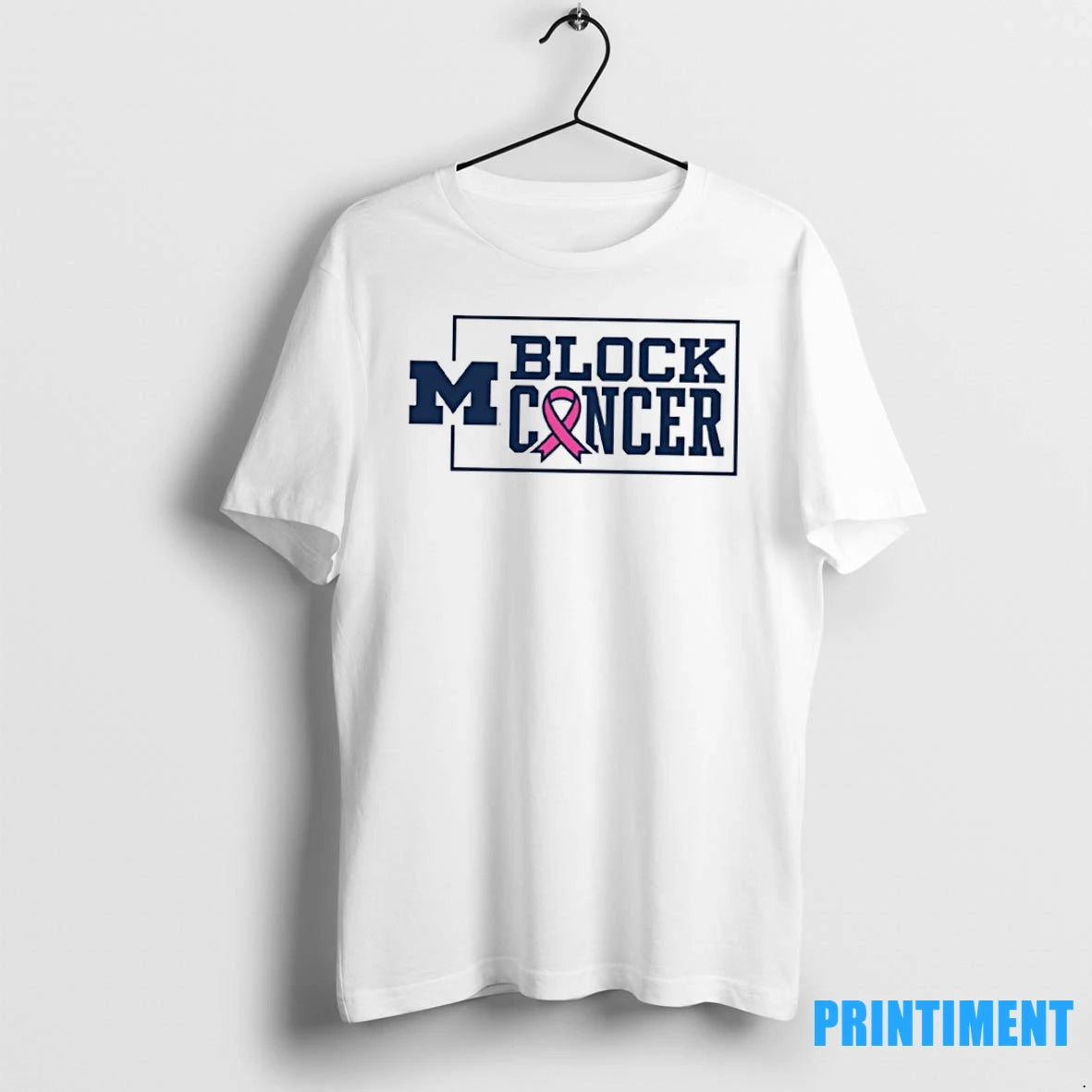 Michigan Wolverines Block Cancer Pink Ribbon Tshirts Sweater