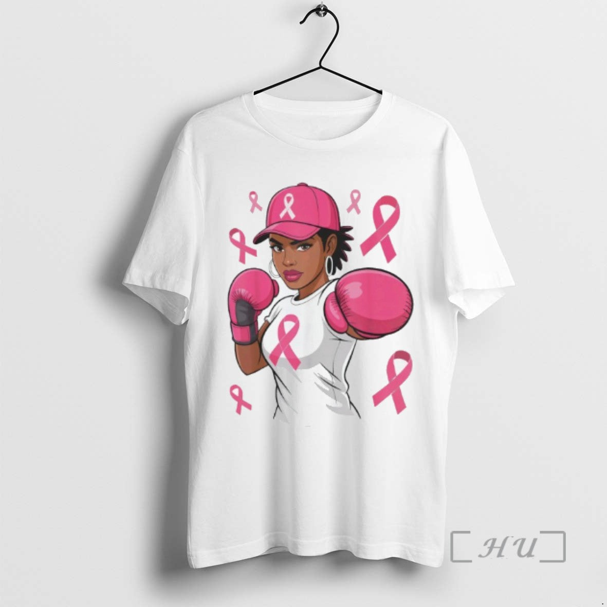 New American Women Black African Fight Breast Cancer Pink Ribbon Tee Sweater