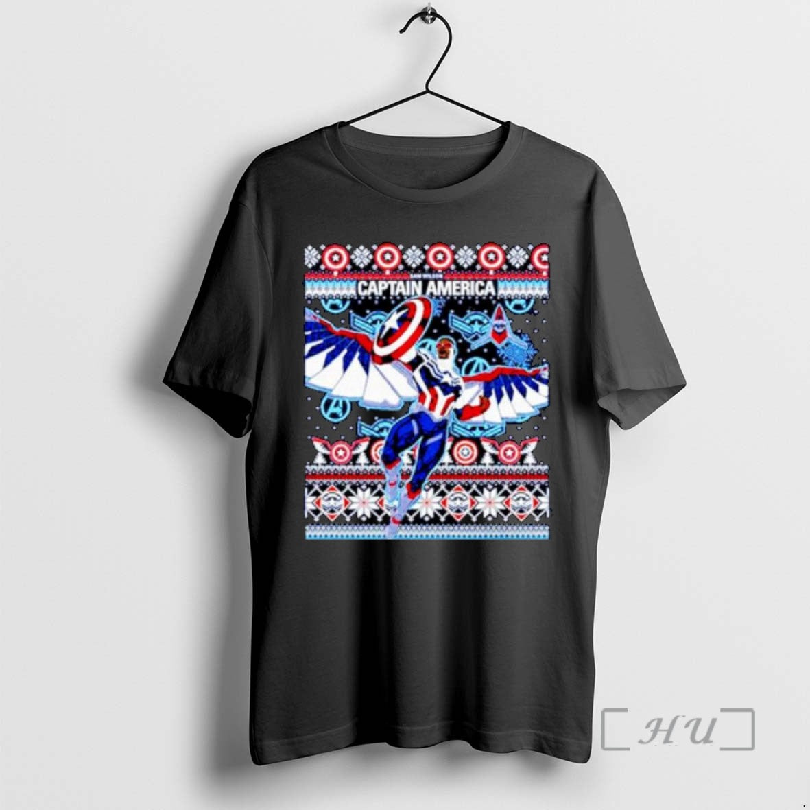 New Captain America Sam Wilson Ugly Xmas Holiday Ornaments Tee Sweater