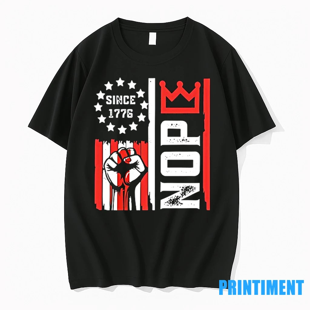 No Kings Nope Since 1776 Usa Flag Tshirts Sweater