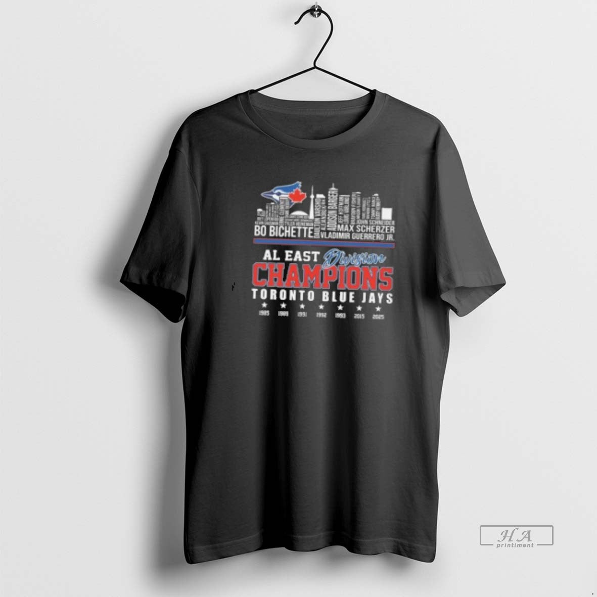 Official Al East Division Champions Toronto Blue Jays Skyline Names 1985 2025