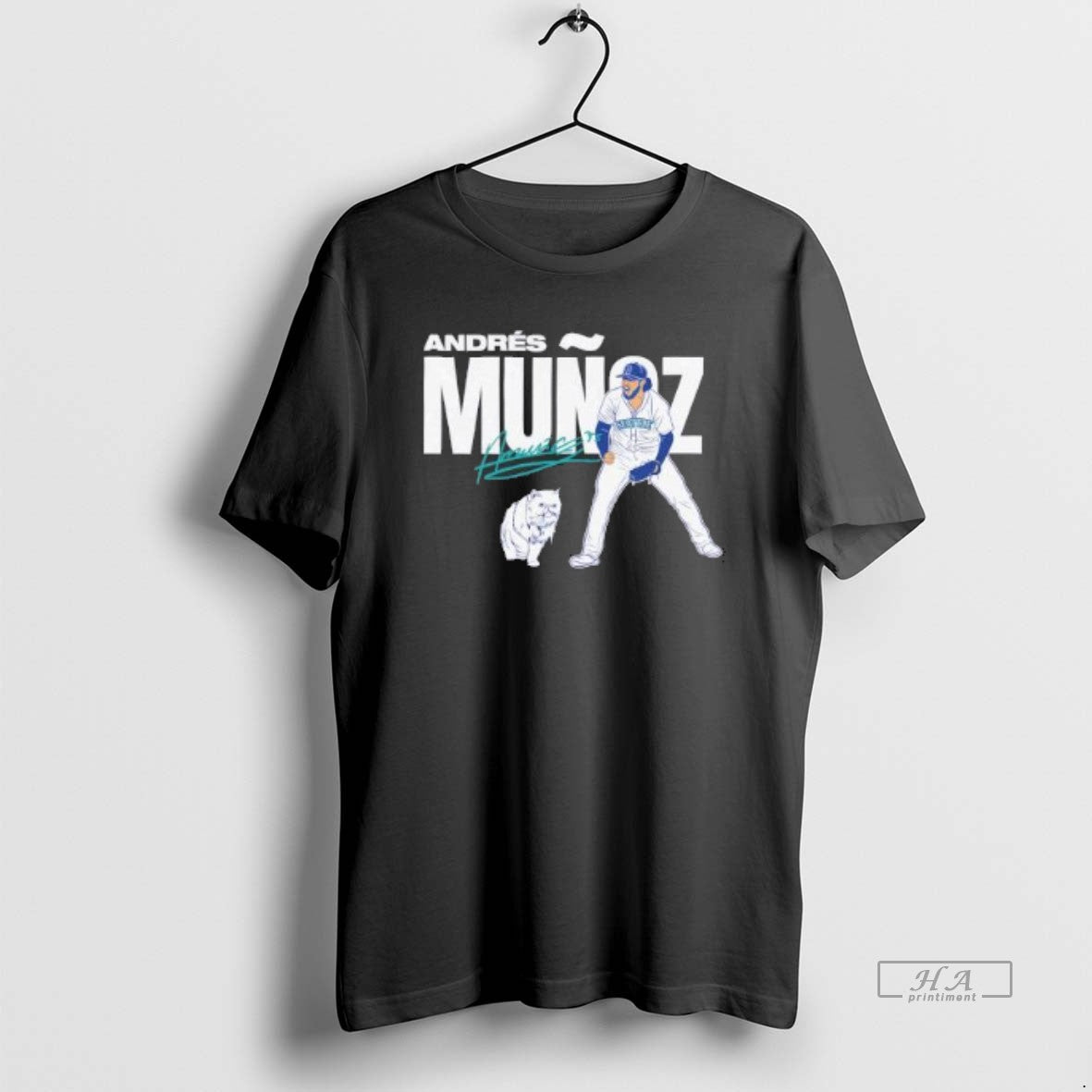 Official Andres Munoz And Cat Seattle Mariners Mlb 2025 Baseball Signature