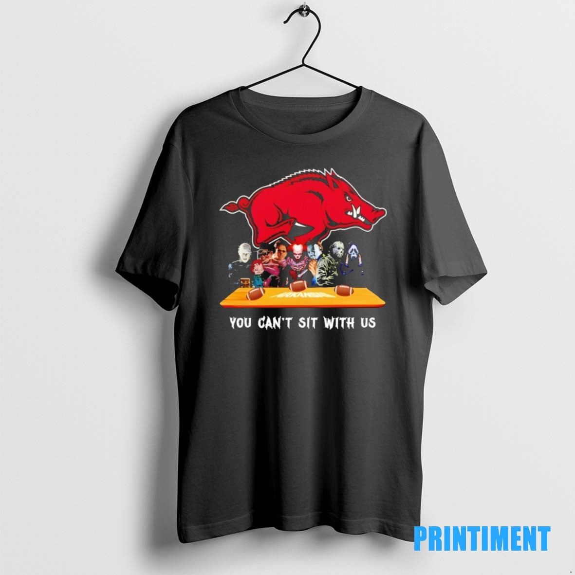 Official Arkansas Razorbacks Horror Movie Characters You Cant Sit With Us Halloween Tee Sweater
