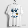 Official Blue October Ghost Seattle Mariners Halloween Mens White Tee