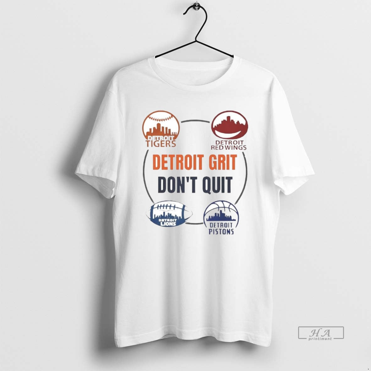 Official Detroit Sports Teams Grit Dont Quit Tigers Lions Pistons Red Wings