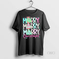 Official Floral Merry Merry Merry Christmas Holiday Festive Shirt