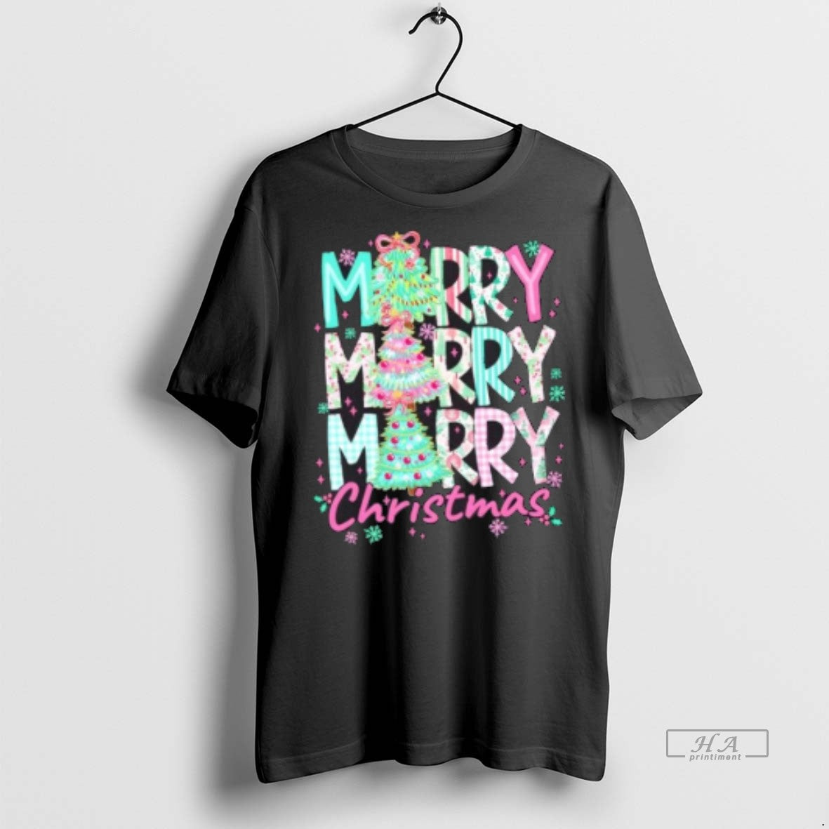 Official Floral Merry Merry Merry Christmas Holiday Festive Shirt