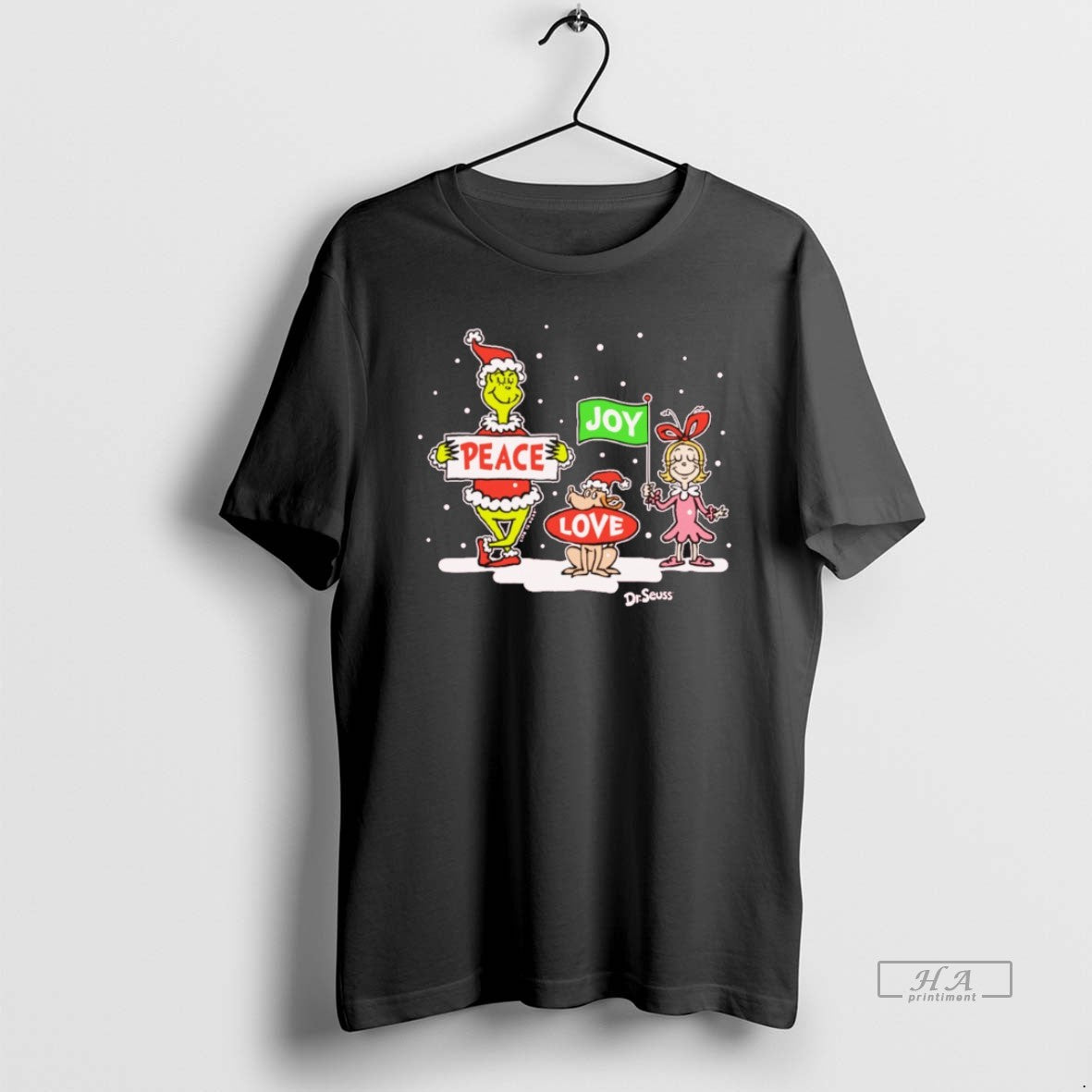Official Grinch And Friends Peace Love Joy Christmas