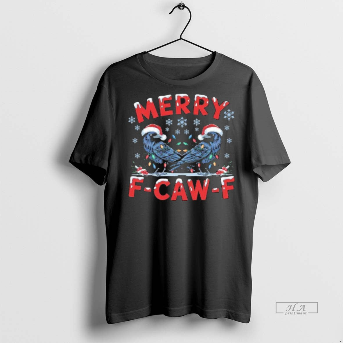 Official Have Yourself A Merry F Caw F Christmas Funny Crow Shirt
