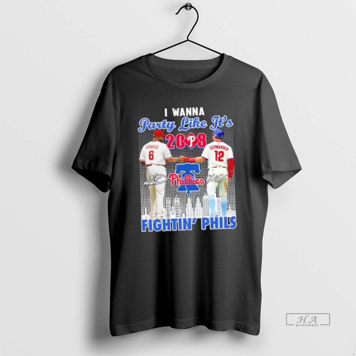Official Party Like Its 2008 Philadelphia Phillies Howard X Schwarber Fightin Phils Skyline