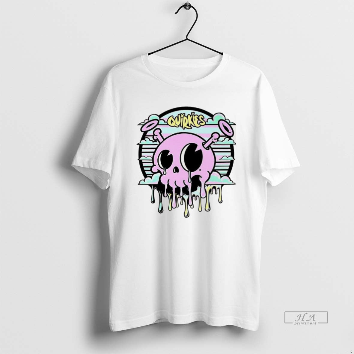 Official Quirkies Skull Two Crossbones Melting Vintage