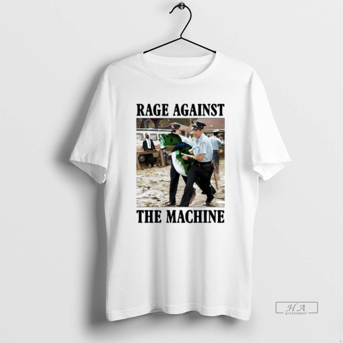 Official Rage Against The Machine Portland Frog Protest Meme Mens White Tee
