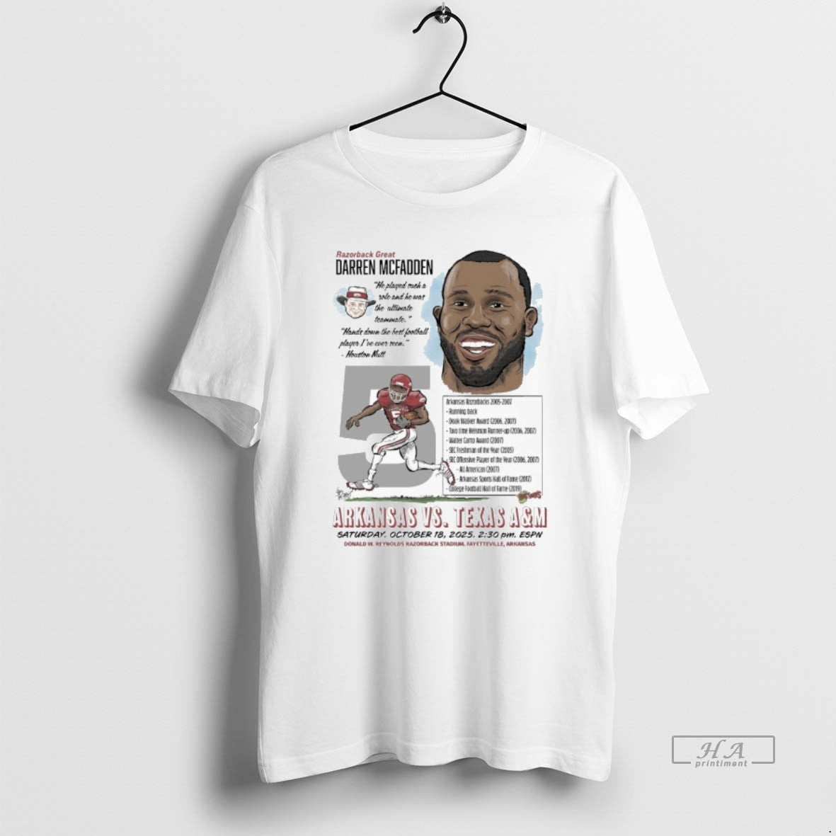 Official Razorback Great Darren Mcfadden Arkansas Vs Texas Am October 18 2025 Fayetteville Ar