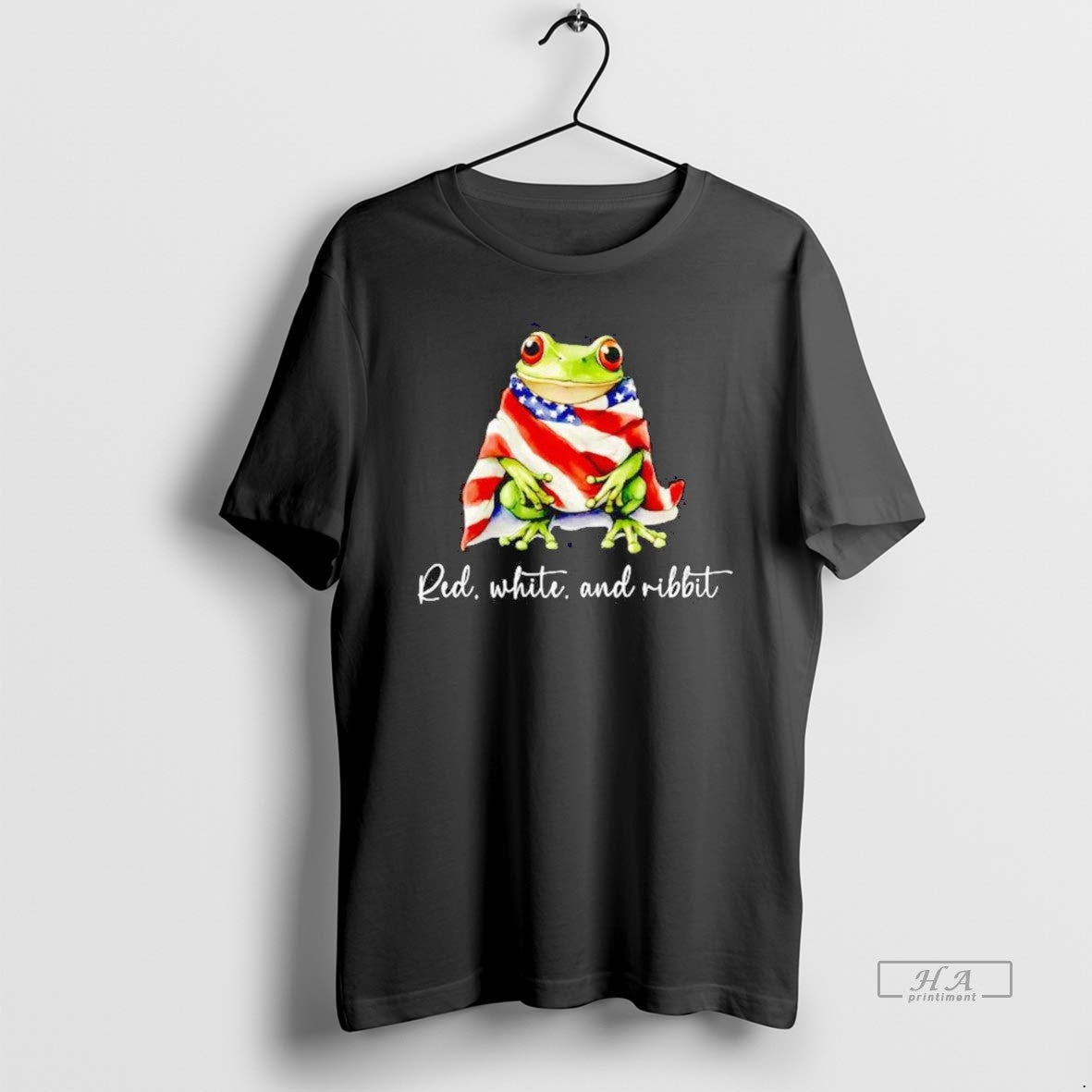 Official Red White And Ribbit Frog American Flag