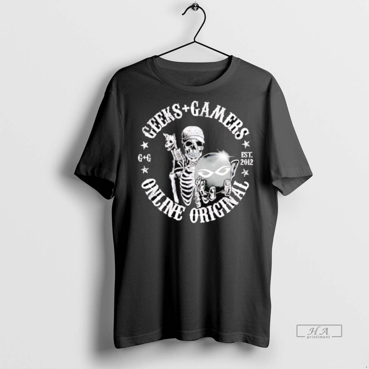 Official Skeleton Geeks Gamers Online Est 2012 Shirt