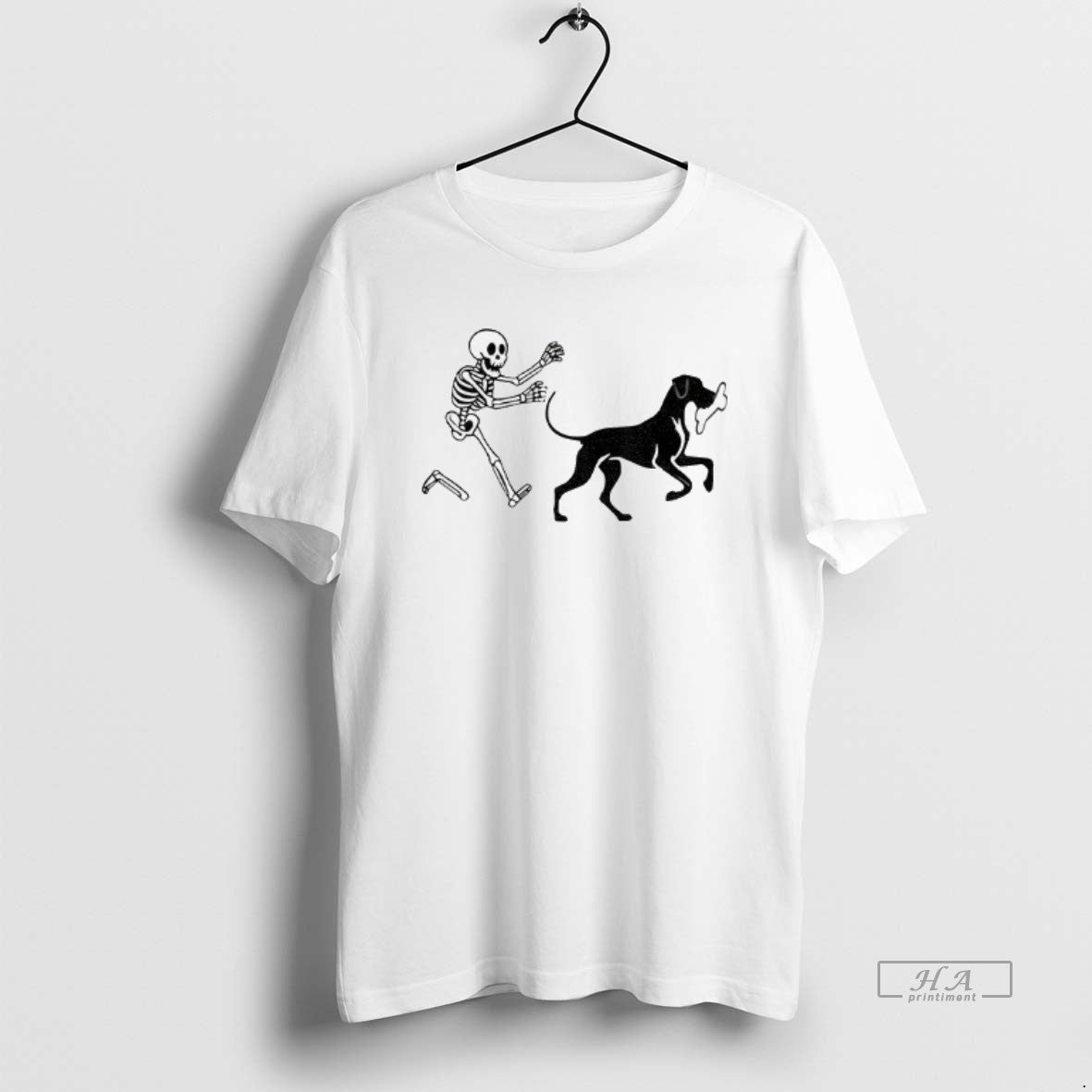 Official Skeleton Pursue Dog Funny Meme Halloween