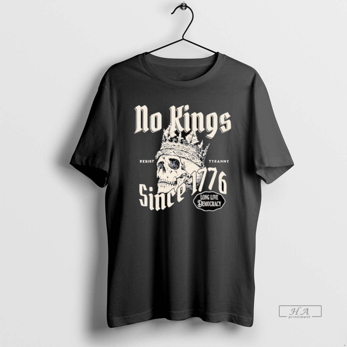 Official Skull No Kings Since 1776 Vintage