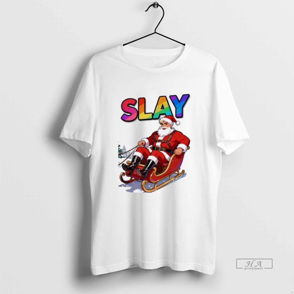 Official Slay Santa Xmas Holiday Christmas Pride Rainbow