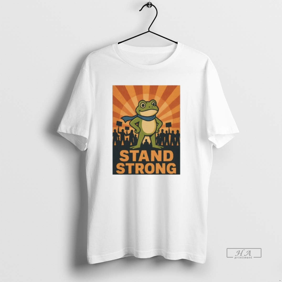 Official Stand Strong Portland Frog Graphic Mens White Tee