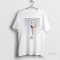 Official Teagan White Illustrated Dancing Smile Mens White Tee