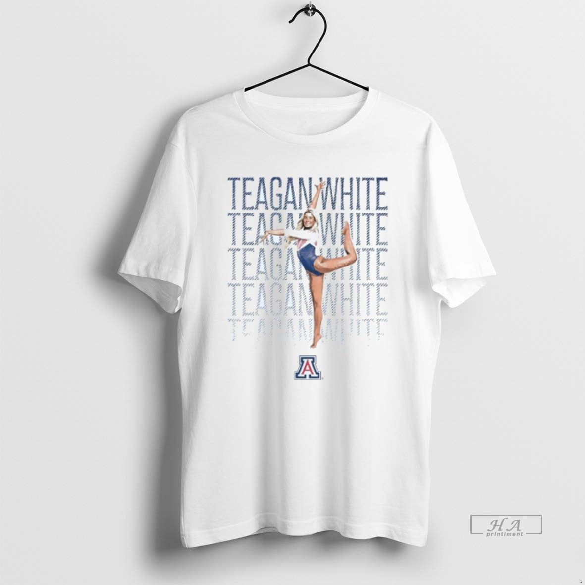 Official Teagan White Illustrated Dancing Smile Mens White Tee