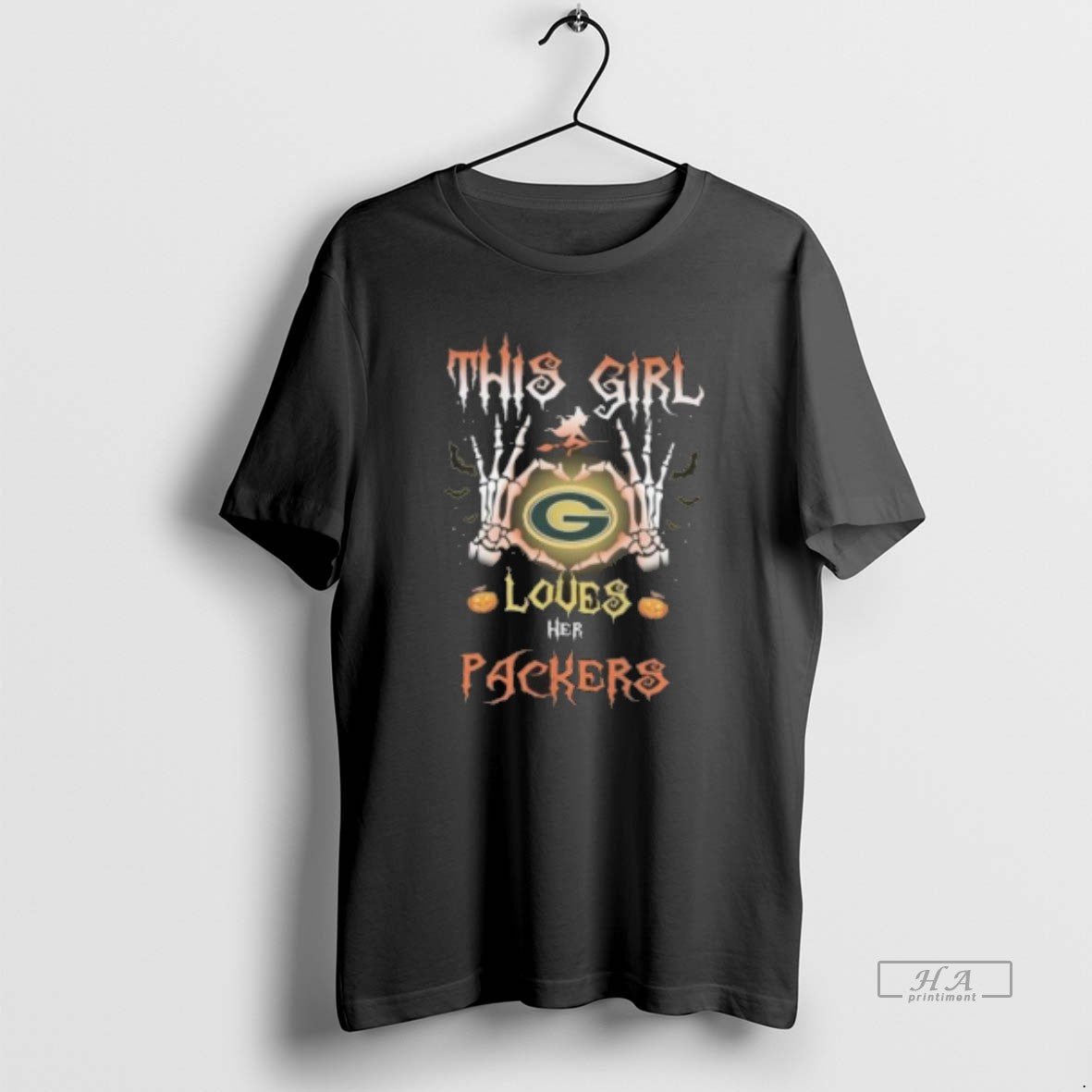 Official This Girl Loves Her Green Bay Packers Skeleton Halloween