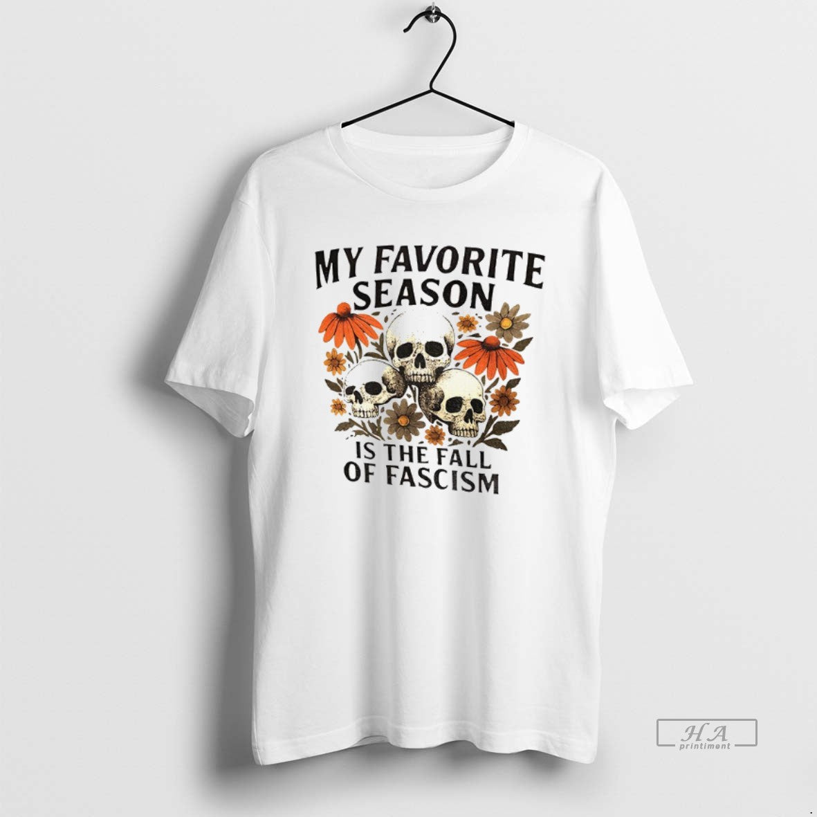 Official Trendy Antifa Protest Skull My Favorite Is The Fall Of Fascism Floral