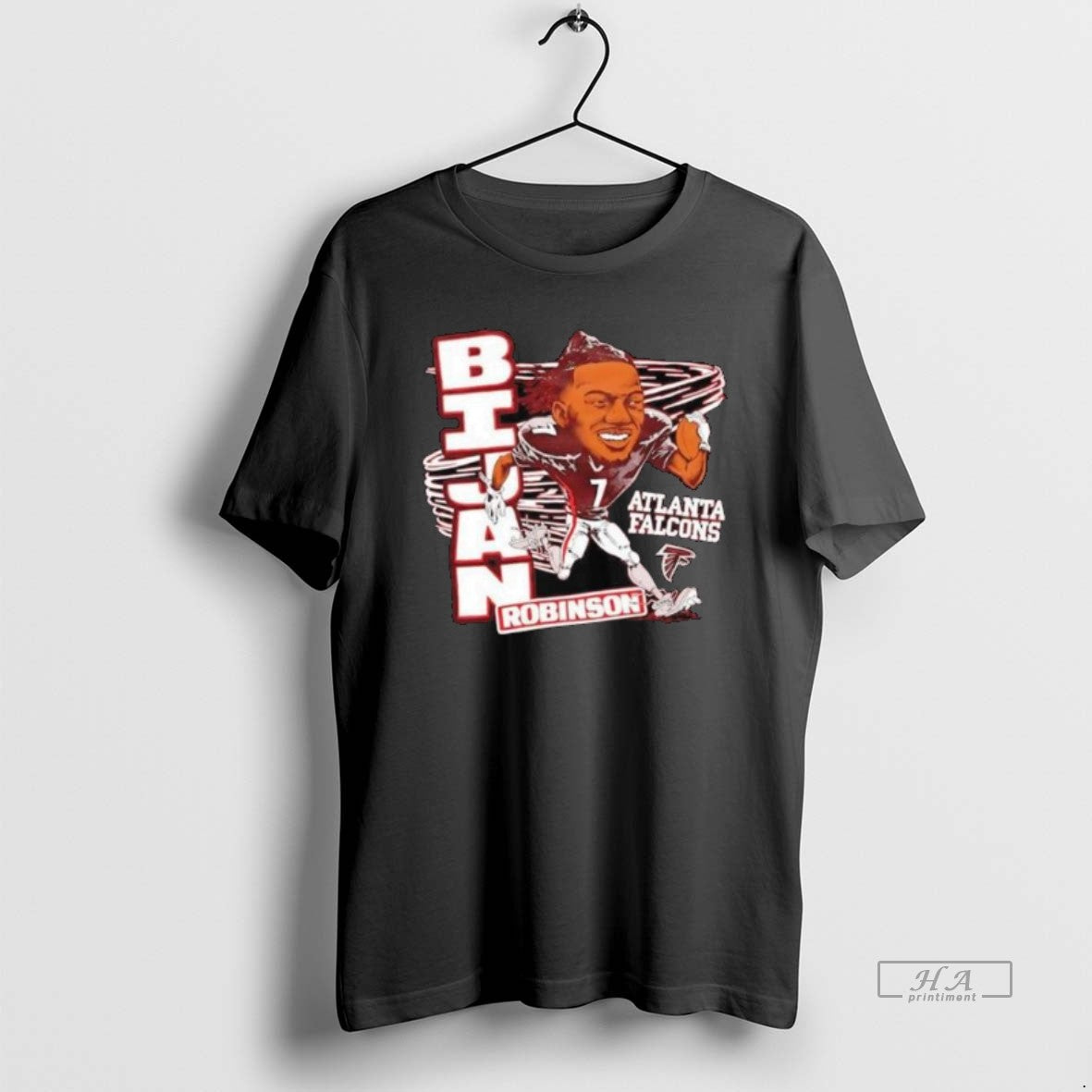 Official Trendy Atlanta Falcons Bijan Robinson Caricature Signature 2025 Long Sleve