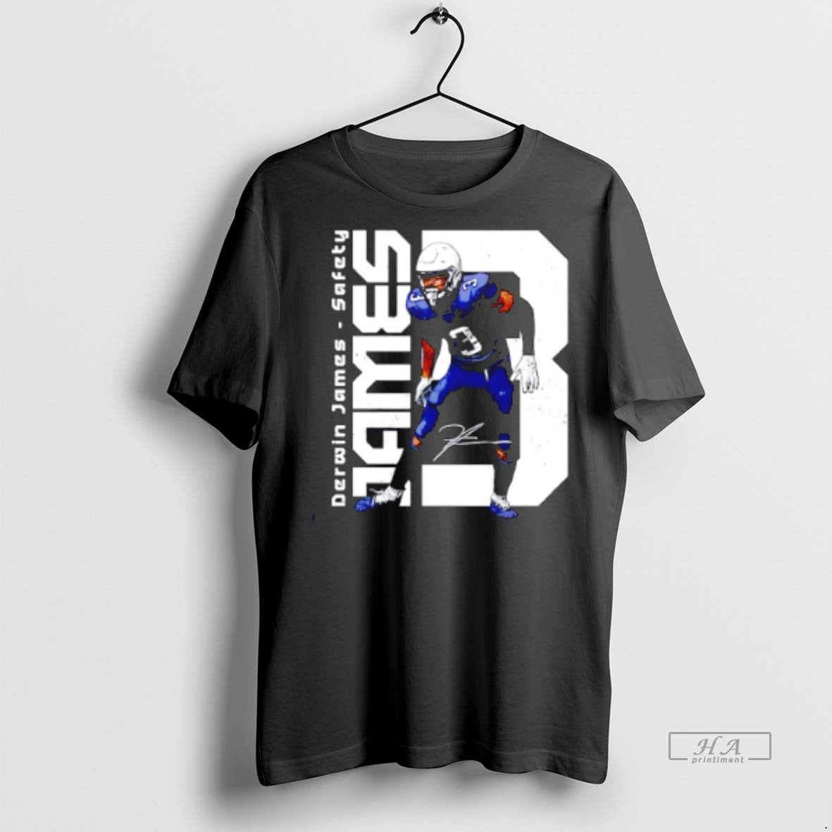 Official Trendy Derwin James Los Angeles Chargers Stretch Signature Tee Sweater