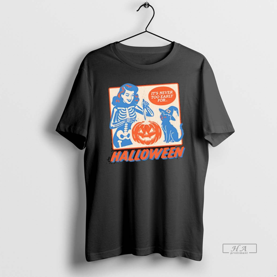 Official Trendy Its Never Too Early For Halloween Skeleton Cat