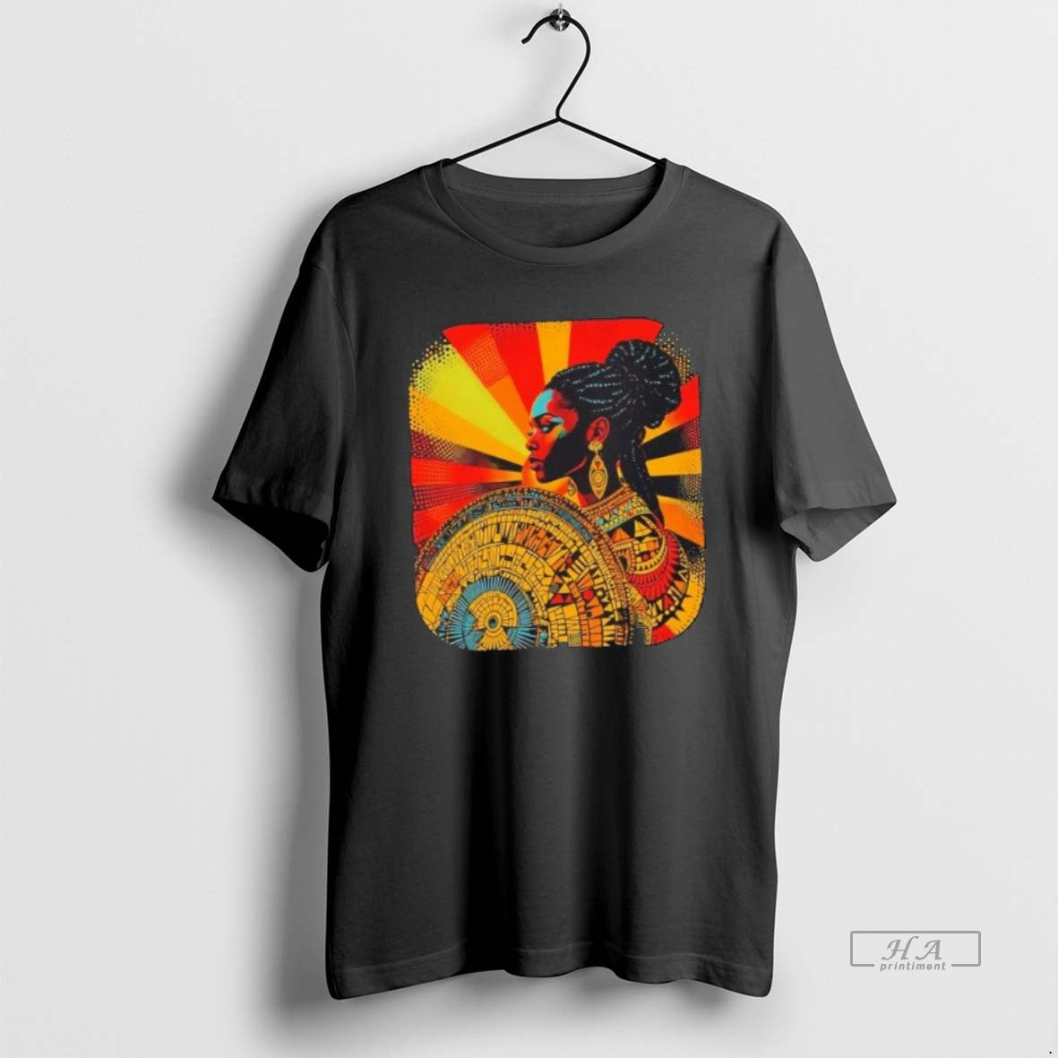 Official Trendy Shield Woman With Abstract Tribal Pattern