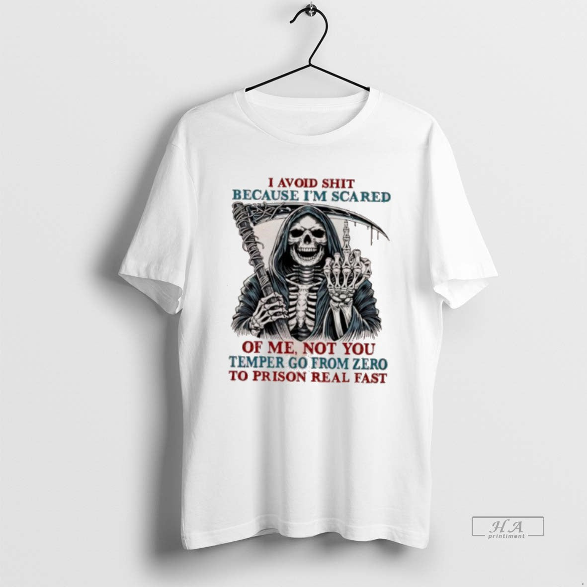 Official Trendy Skeleton I Avoid Shit Because Im Scared Of Me Not You Temper Go