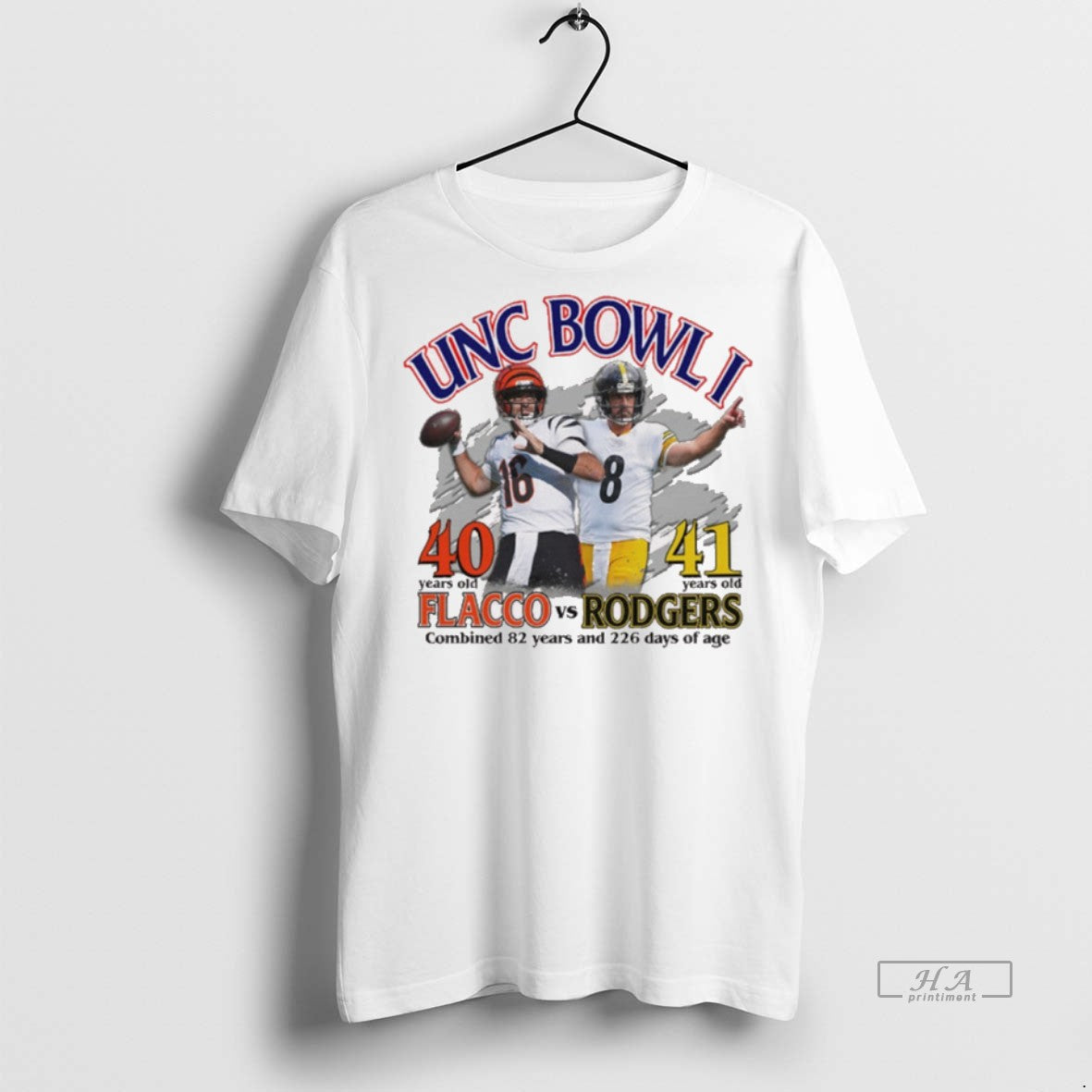 Official Trendy Unc Bowl I Flacco Vs Rodgers Combined 82 Years And 226 Days Of