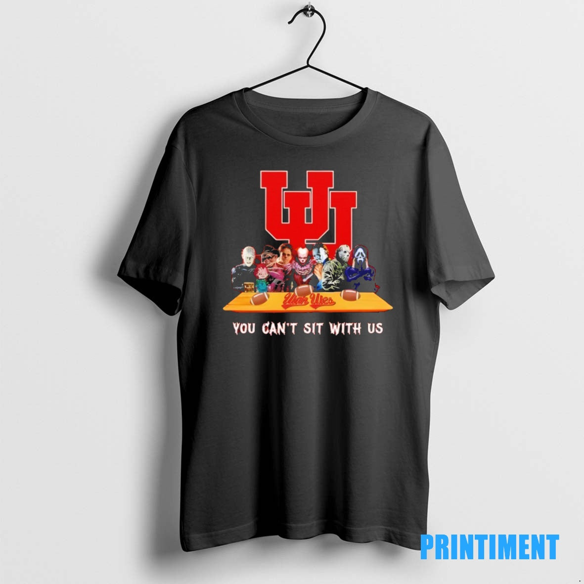 Official Utah Utes Horror Movie Characters You Cant Sit With Us Halloween Tee Sweater