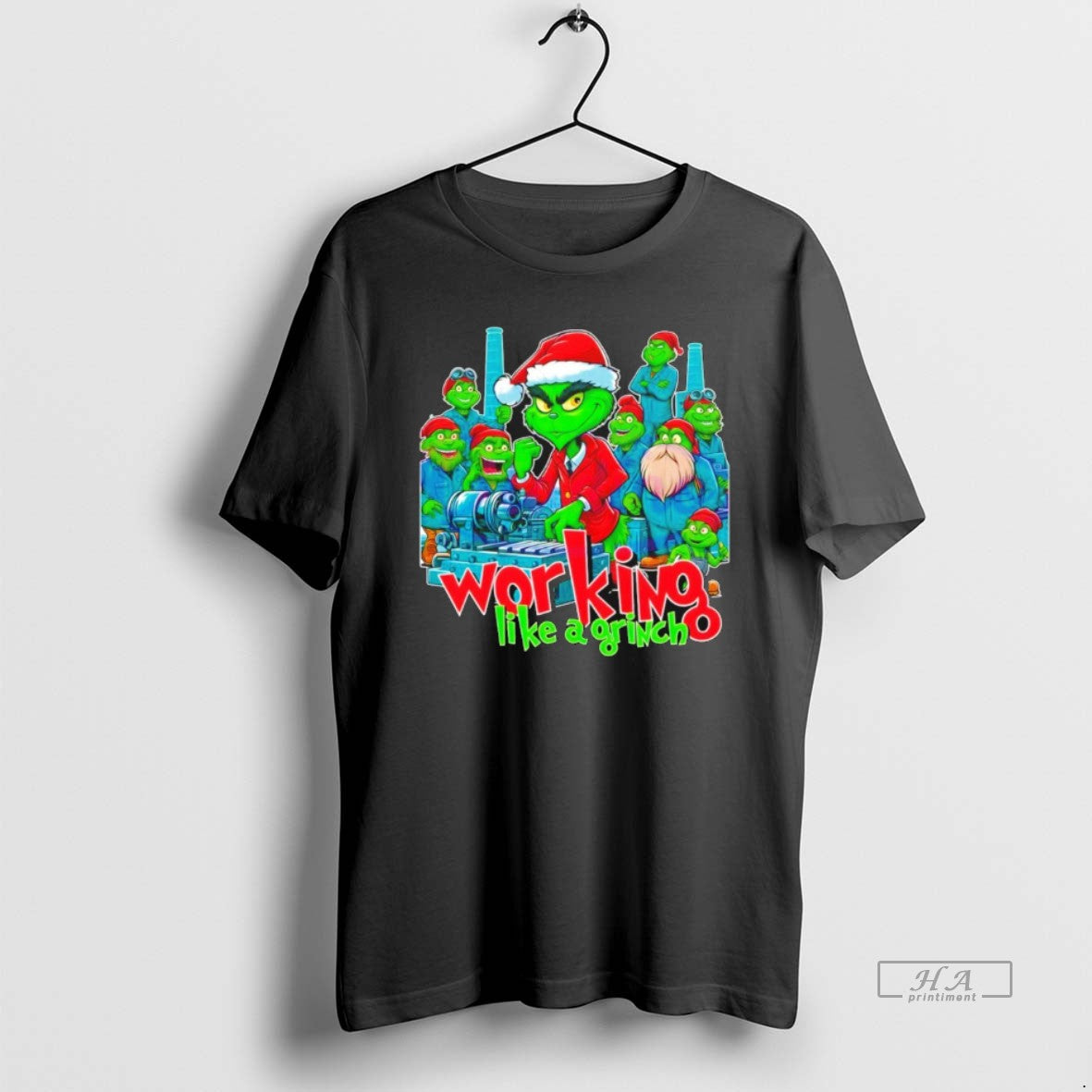 Official Working Like A Grinch Christmas Mechanic
