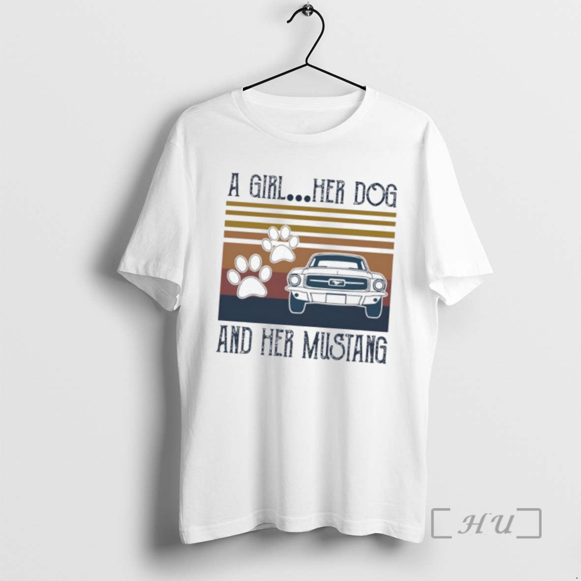 Officials A Girl Her Dog And Her Mustang Vintage Tee Sweater