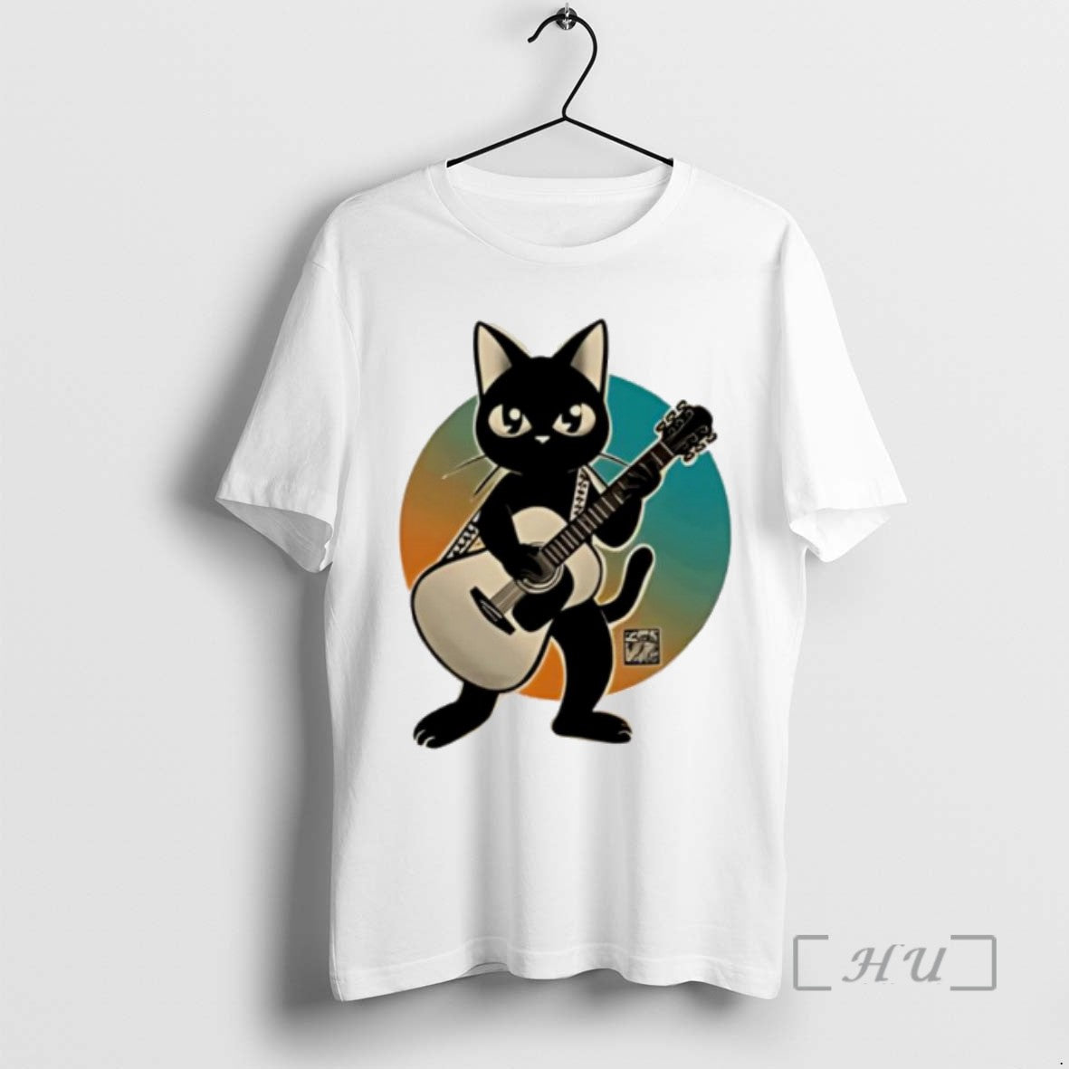 Officials Acoustic Guitar Black Cat Tee Sweater