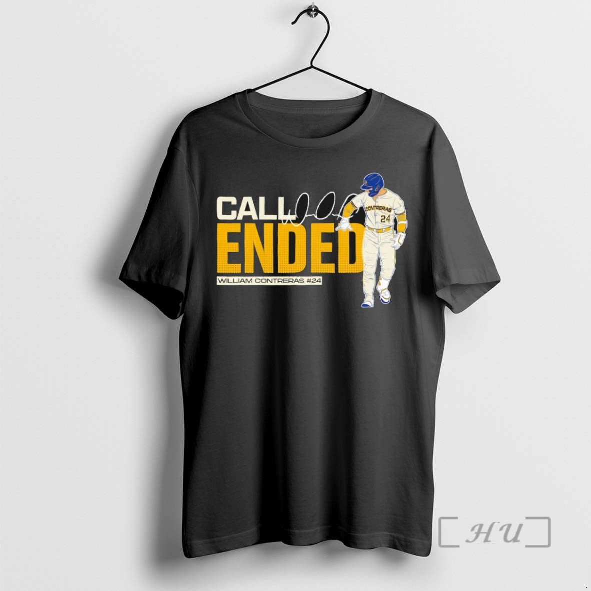 Officials Call Ended William Contreras 24 Milwaukee Brewers Baseball Signature Tee Shirt Sweater