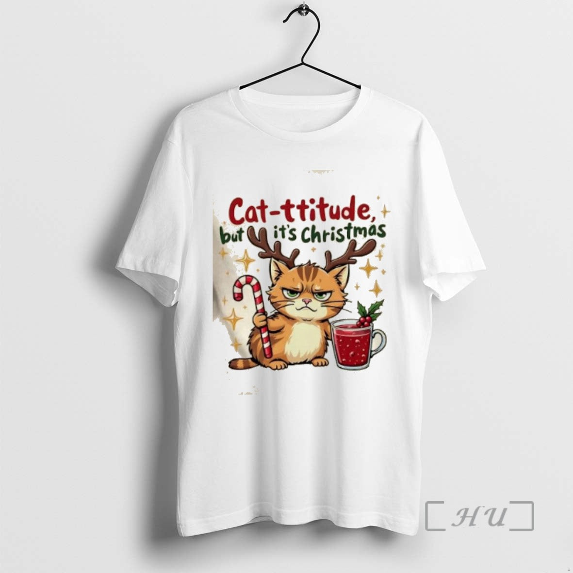 Officials Cat Titude Christmas Cat Grumpy T Shirt Sweater