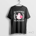 Officials Cute Ghost And Pumpkin In October We Wear Pink Breast Cancer Awareness Halloween