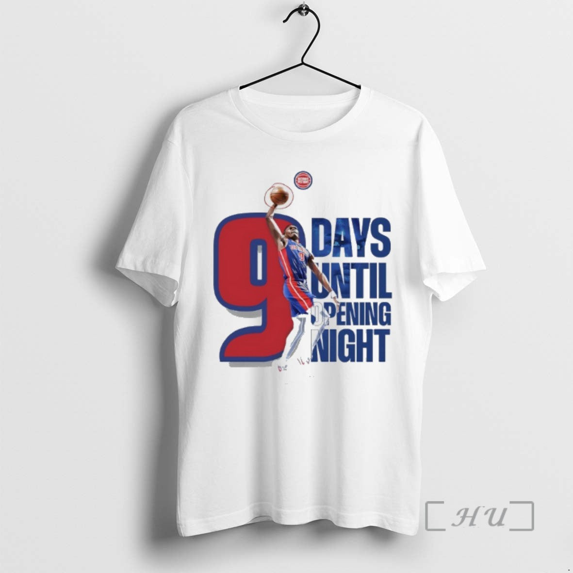 Officials Detroit Pistons Ausar Thompson 9 Day Until Opening Night Tee Sweater