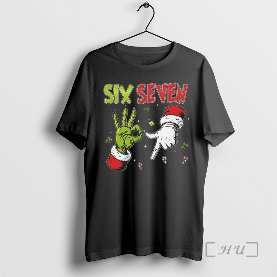 Officials Grinch And Santa Hands Six Seven Christmas 2025 Tee Sweater
