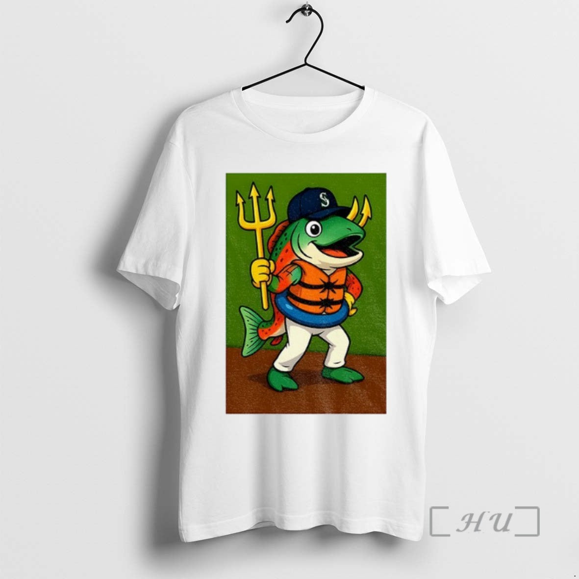 Officials Humpy Salmon Holding Trident Seattle Mariners Mlb Baseball 2025 Funny Meme T Shirt Sweater