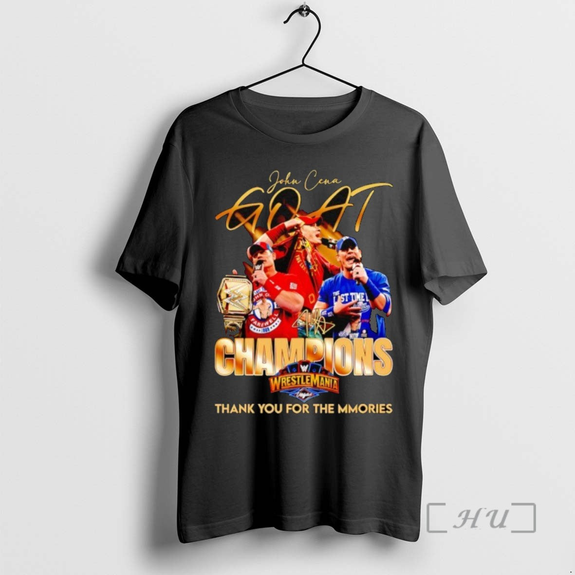 Officials John Cena Goat Champions Wrestlemania Thank You For The Mmories Signature T Shirt Sweater