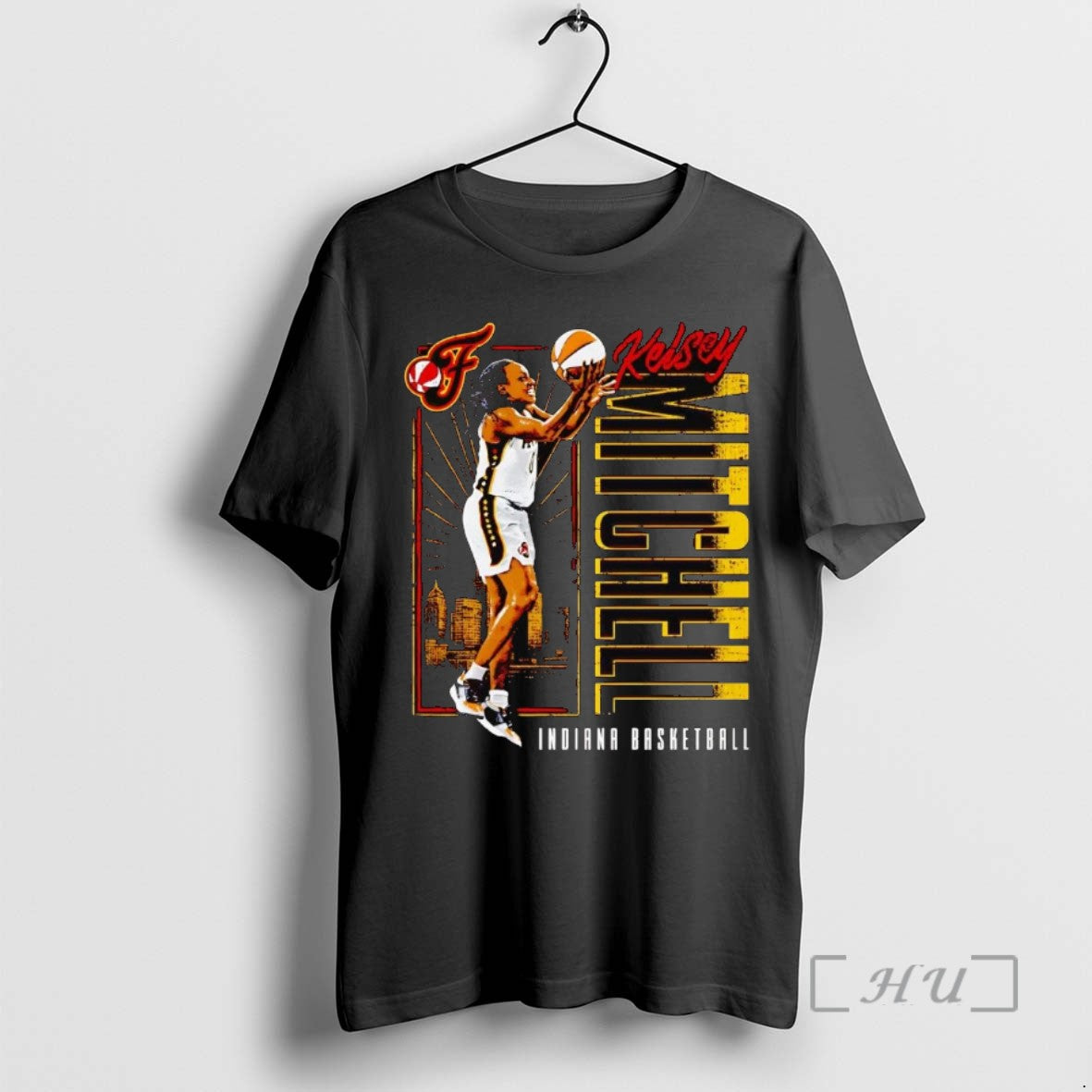 Officials Kelsey Mitchell Vertical Jump Skyline Indiana Fever T Shirt Sweater