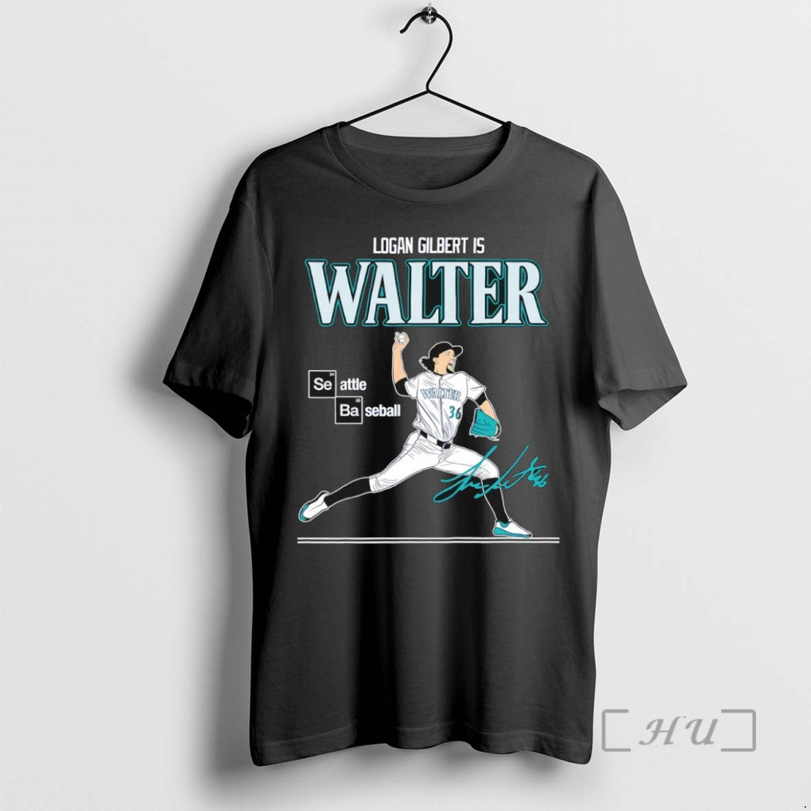 Officials Logan Gilbert Is Walter Seattle Mariners Baseball Signature Tee Shirt Sweater