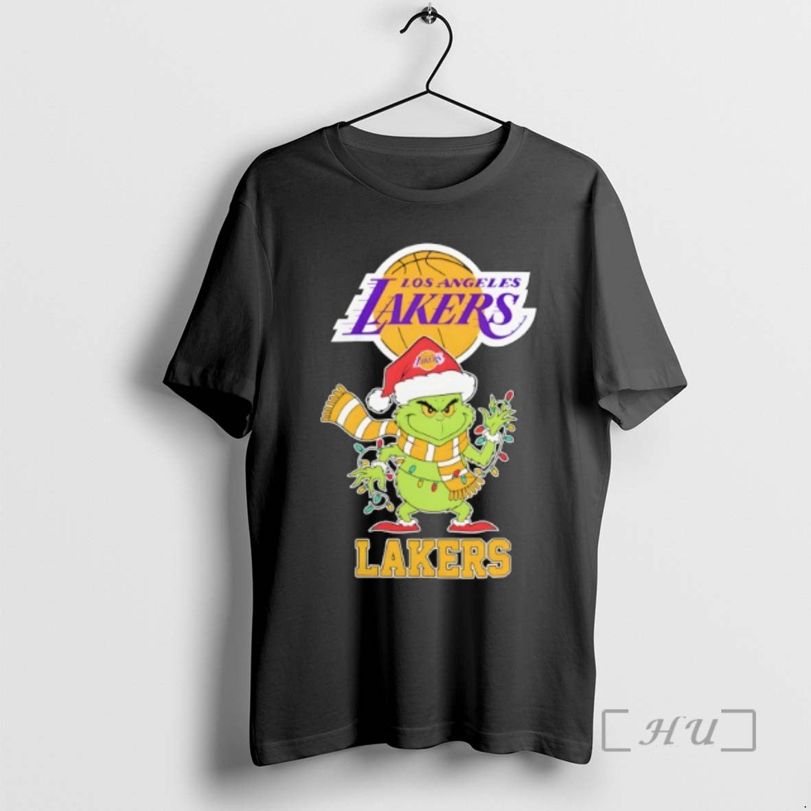 Officials Los Angeles Lakers Christmas Grinch Santa Holiday Tee Sweater