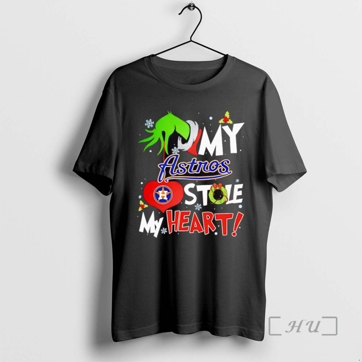 Officials Nice Grinch Hand My Houston Astros Stole My Heart Christmas T Shirt Sweater