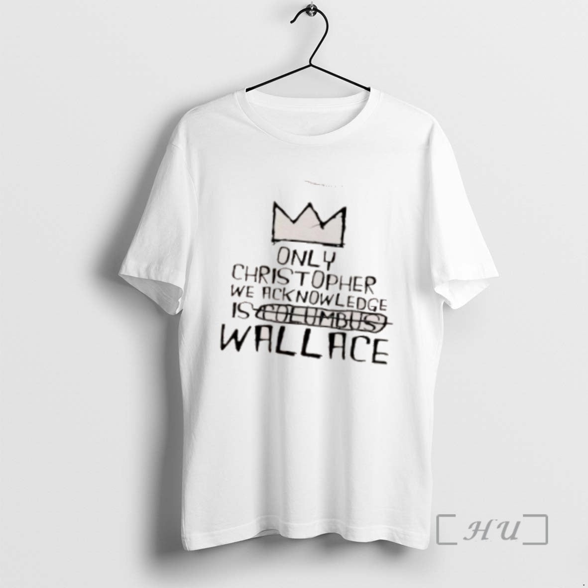 Officials Only Christopher We Acknowledge Is Columbus Wallace White Tee Sweater